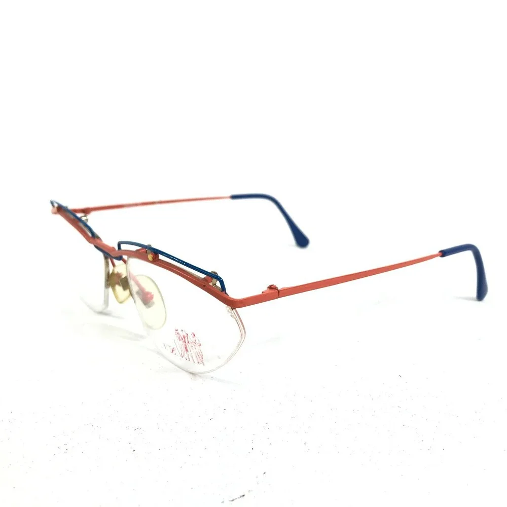 Nouvelle Ligne SWING 23 02 Eyeglasses Frames Blue Orange Round Oval Wire Rim 135